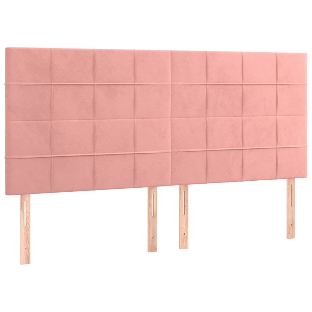 Letto a Molle con Materasso e LED Rosa 180x200 cm in Velluto | homemem39