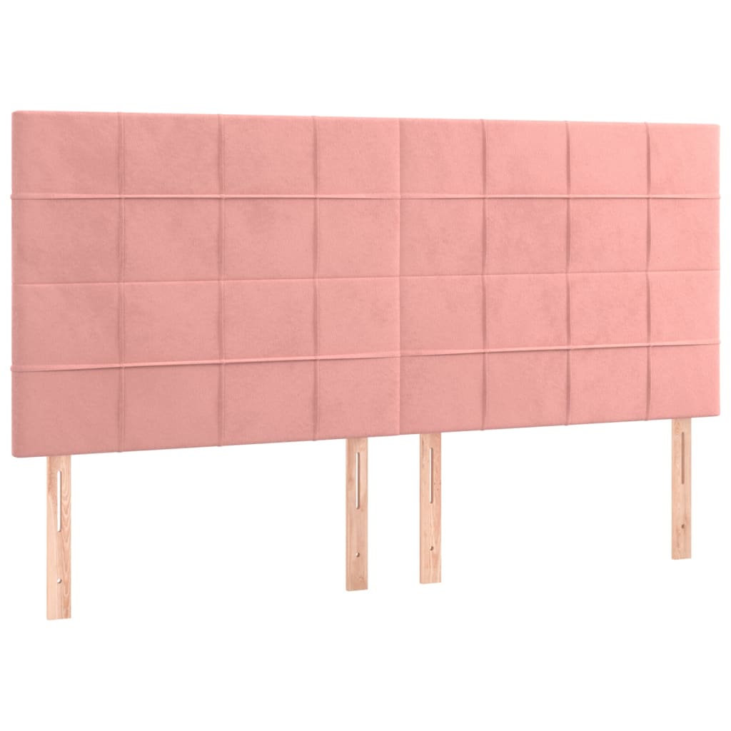 Letto a Molle con Materasso e LED Rosa 200x200 cm in Velluto - homemem39