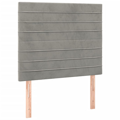 Letto a Molle Materasso e LED Grigio Chiaro 120x200 cm Velluto
