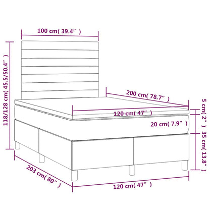 Letto a Molle con Materasso e LED Blu Scuro 120x200cm | homemem39