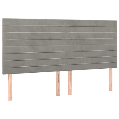 Letto a Molle Materasso e LED Grigio Chiaro 160x200 cm Velluto - homemem39