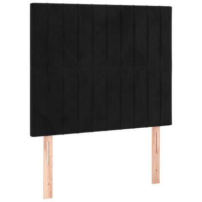 Letto a Molle con Materasso e LED Nero 80x200 cm in Velluto - homemem39