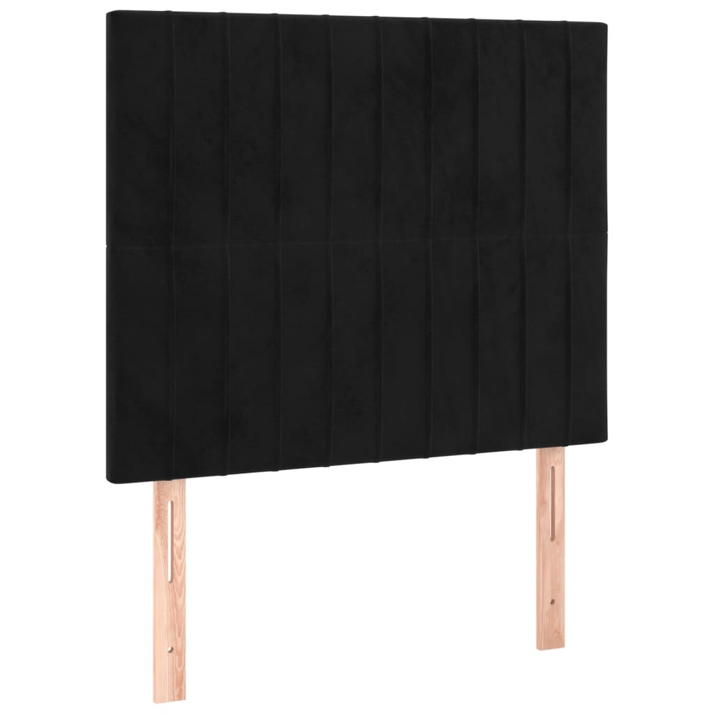 Letto a Molle con Materasso e LED Nero 80x200 cm in Velluto