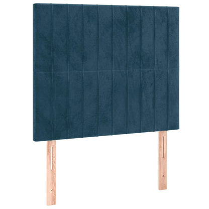 Letto a Molle con Materasso e LED Blu Scuro 100x200 cm