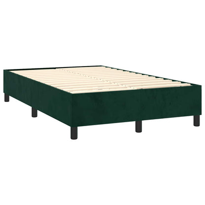 Letto a Molle con Materasso e LED Verde Scuro 120x200cm Velluto