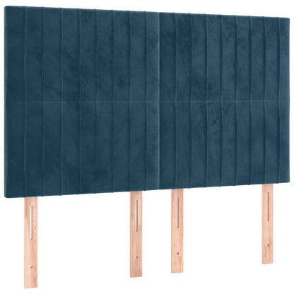 Letto a Molle con Materasso e LED Blu Scuro 140x200 cm