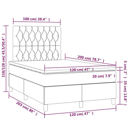 Letto a Molle con Materasso e LED Blu Scuro 120x200cm | homemem39