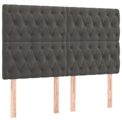 Letto a Molle con Materasso e LED Grigio Scuro 160x200 cm
