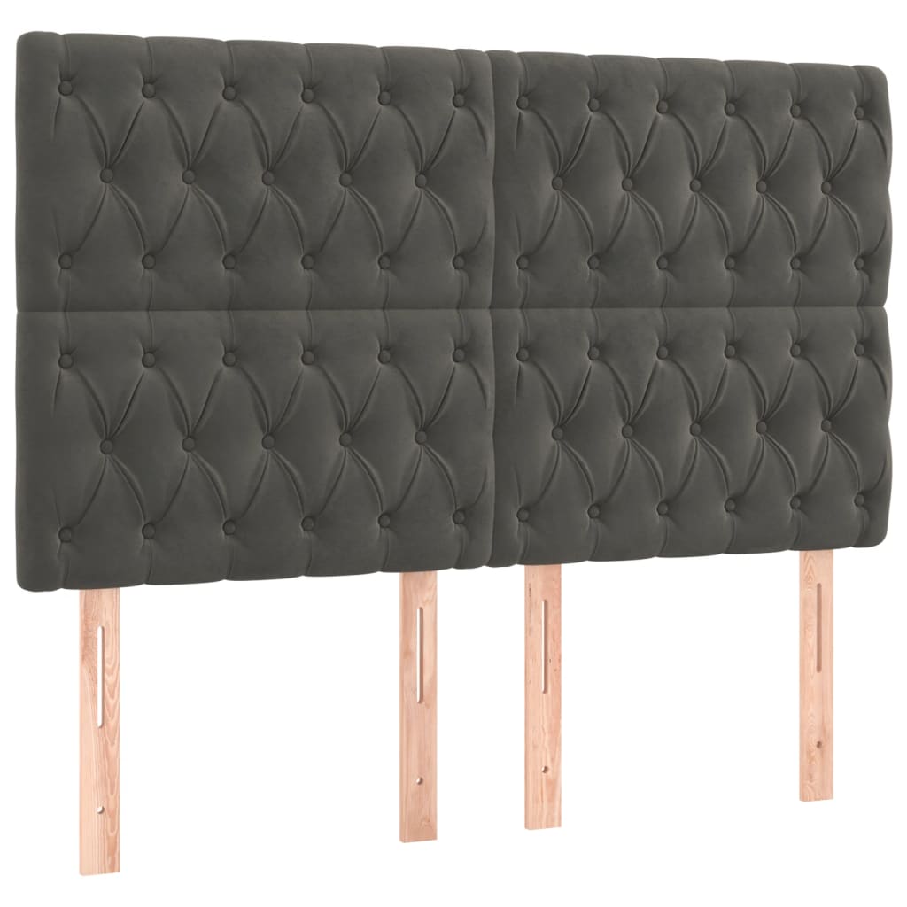 Letto a Molle con Materasso e LED Grigio Scuro 180x200 cm