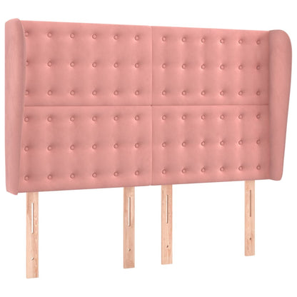 Letto a Molle con Materasso e LED Rosa 140x200 cm in Velluto