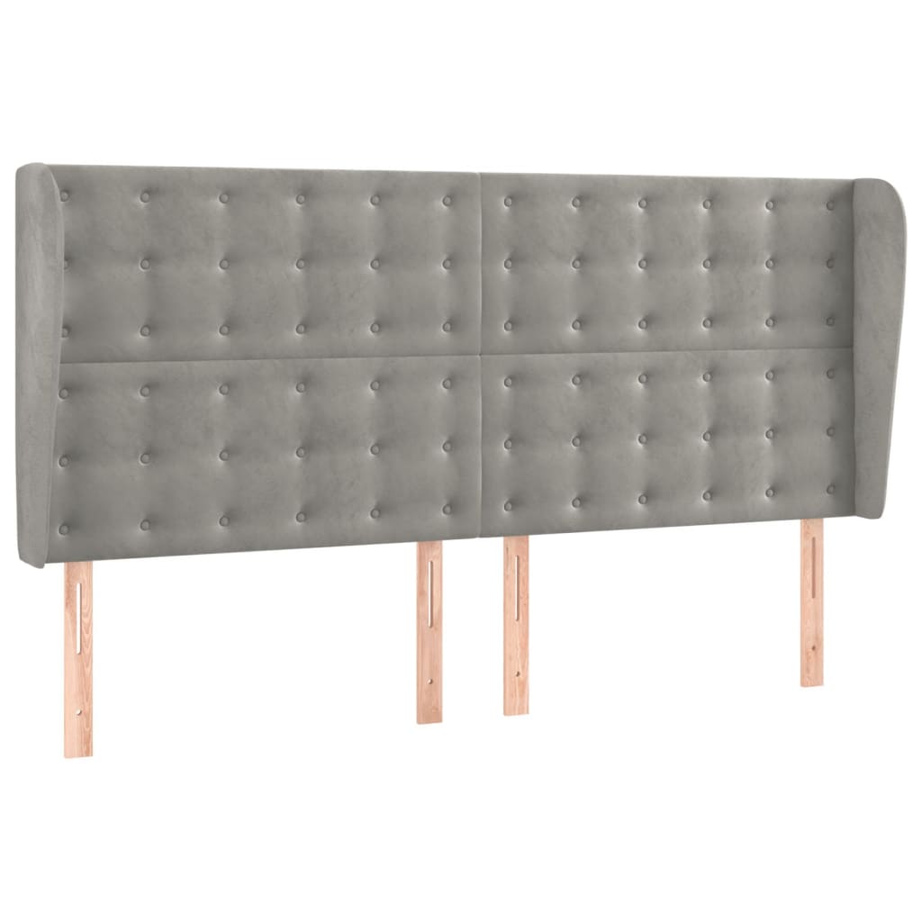 Letto a Molle Materasso e LED Grigio Chiaro 160x200 cm Velluto