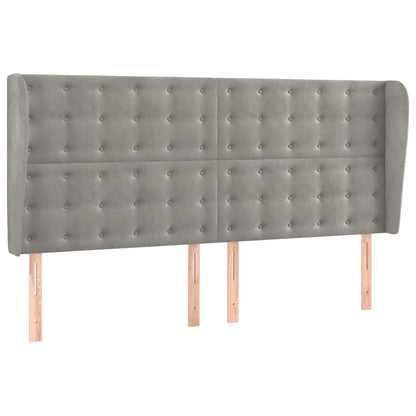 Letto a Molle Materasso e LED Grigio Chiaro 160x200 cm Velluto