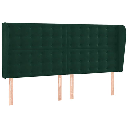 Letto a Molle con Materasso e LED Verde Scuro 160x200cm Velluto