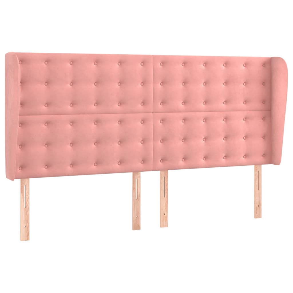 Letto a Molle con Materasso e LED Rosa 160x200 cm in Velluto - homemem39