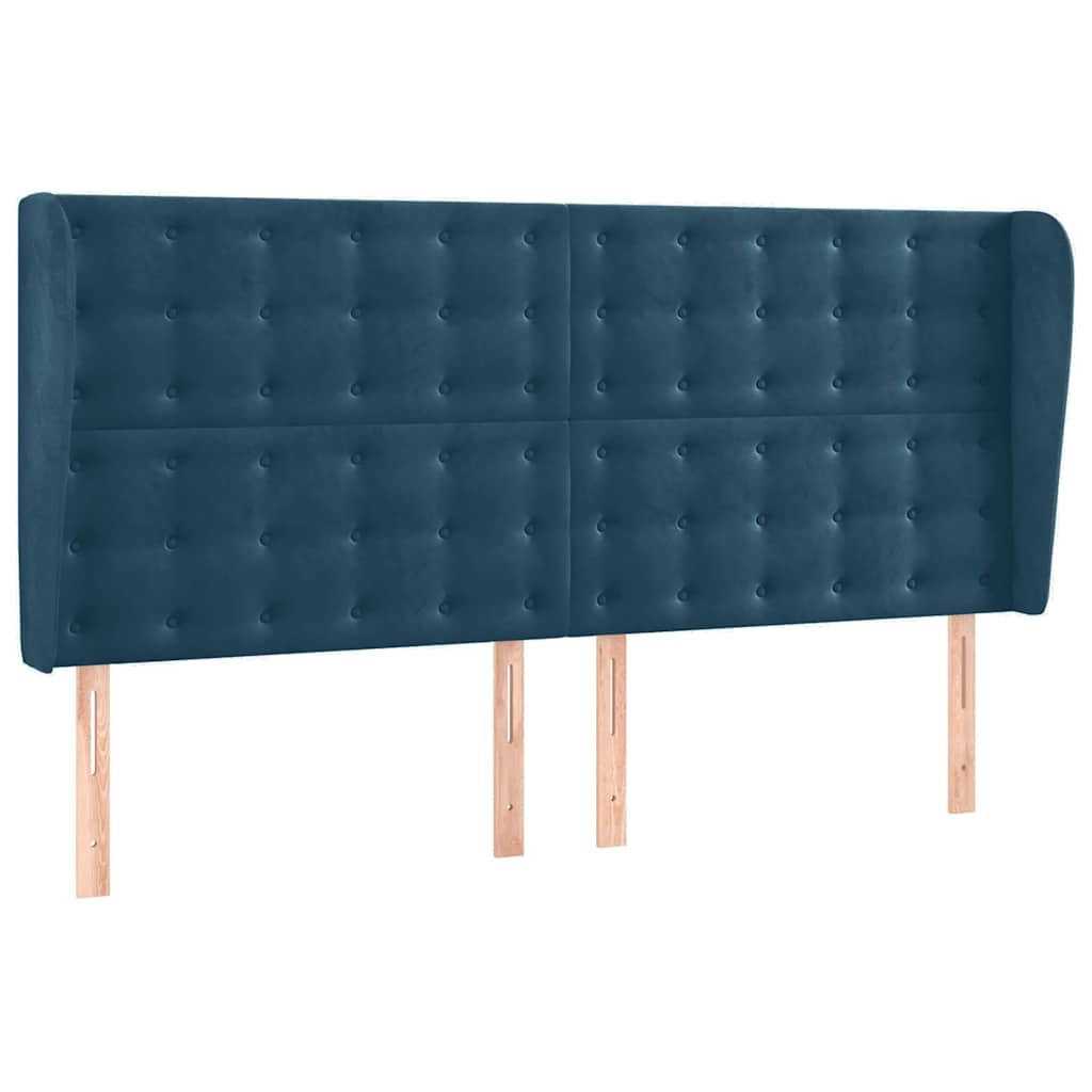 Letto a Molle con Materasso e LED Blu Scuro 200x200 cm