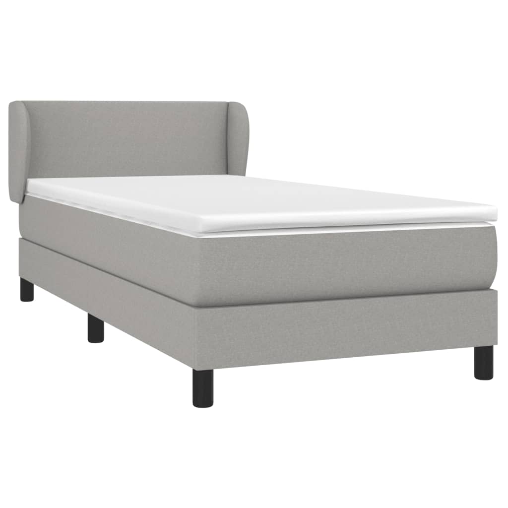 Giroletto a Molle con Materasso Grigio Chiaro 80x200 cm Tessuto | homemem39