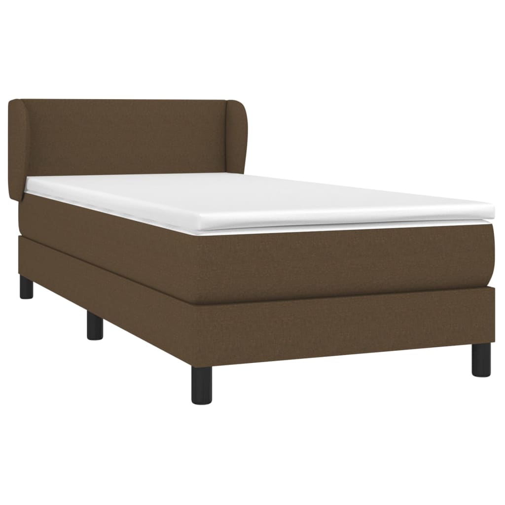 Giroletto a Molle con Materasso Marrone Scuro 90x190cm Tessuto | homemem39