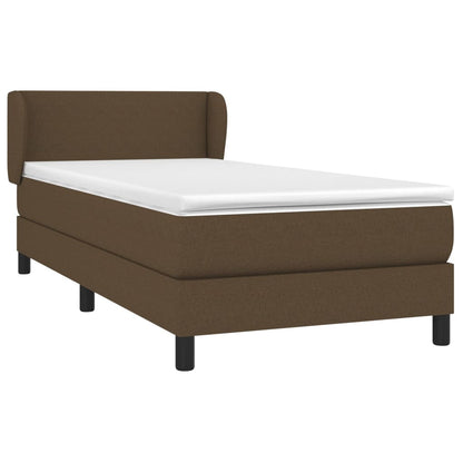 Giroletto a Molle con Materasso Marrone Scuro 90x190cm Tessuto | homemem39