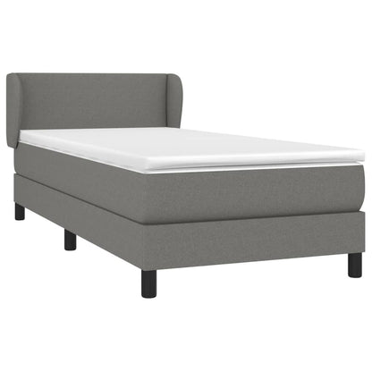 Giroletto a Molle con Materasso Grigio Scuro 90x200 cm Tessuto | homemem39