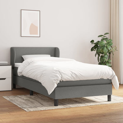 Giroletto a Molle con Materasso Grigio Scuro 90x200 cm Tessuto | homemem39