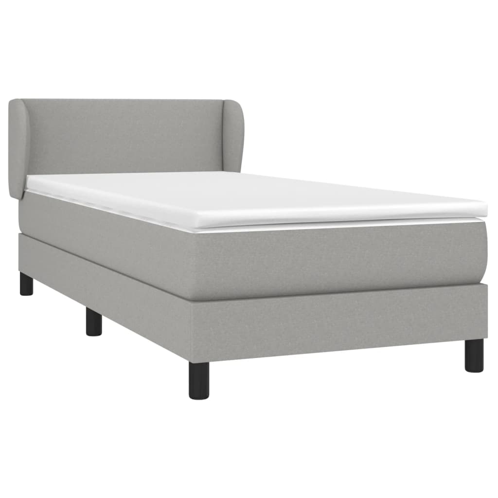 Giroletto a Molle con Materasso Grigio Chiaro100x200 cm Tessuto | homemem39