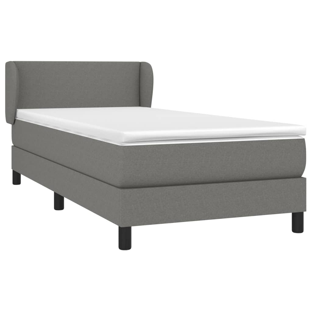 Giroletto a Molle con Materasso Grigio Scuro 100x200 cm Tessuto | homemem39