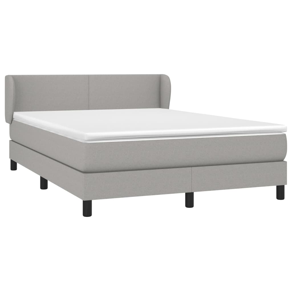 Giroletto a Molle con Materasso Grigio Chiaro 140x190cm Tessuto | homemem39