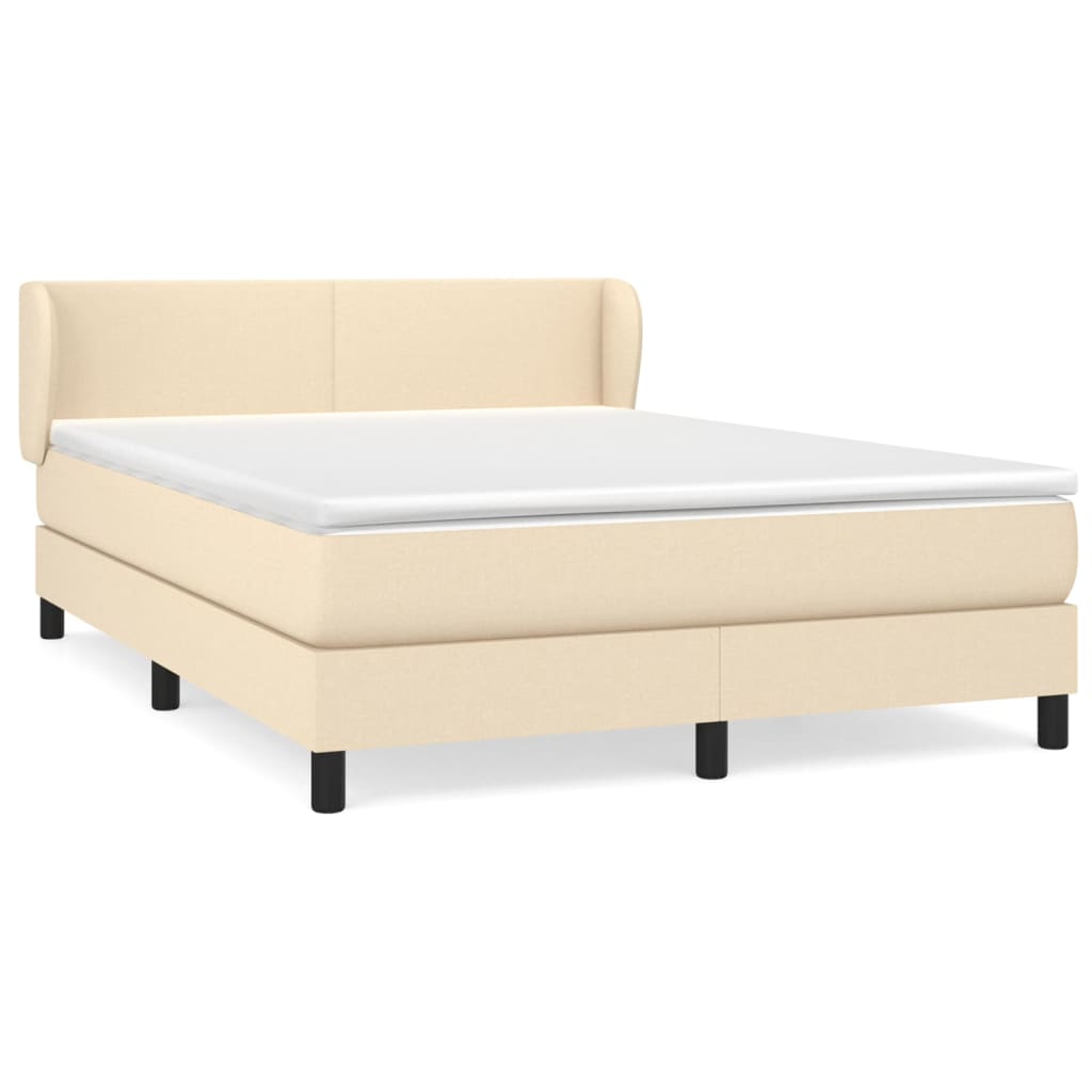 Giroletto a Molle con Materasso Crema 140x19 cm in Tessuto | homemem39