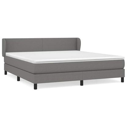 Giroletto a Molle con Materasso Grigio Scuro 160x200 cm Tessuto | homemem39