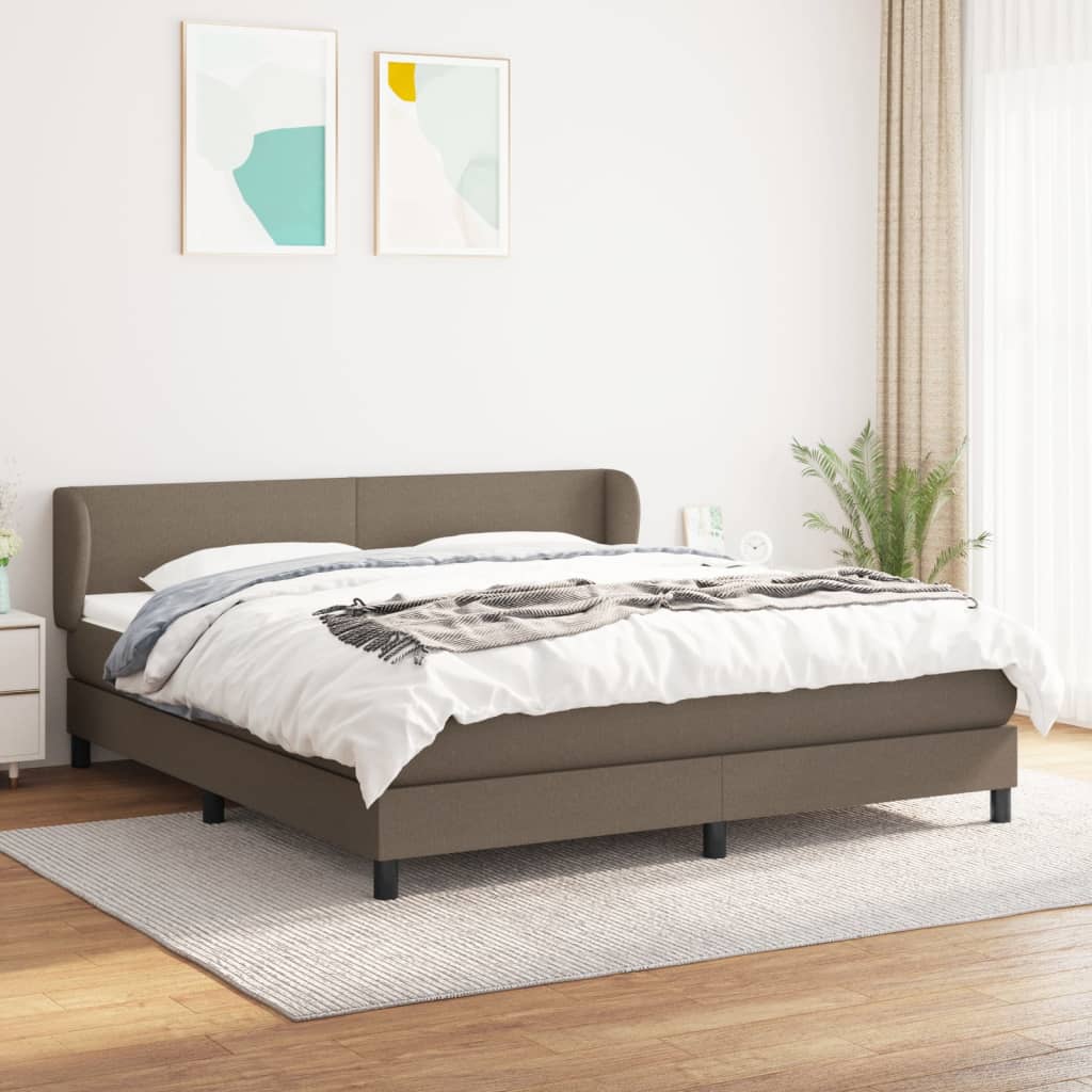 Giroletto a Molle con Materasso Tortora 160x200 cm in Tessuto | homemem39