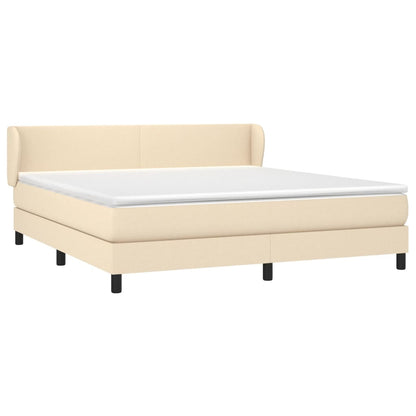 Giroletto a Molle con Materasso Crema 160x200 cm in Tessuto | homemem39