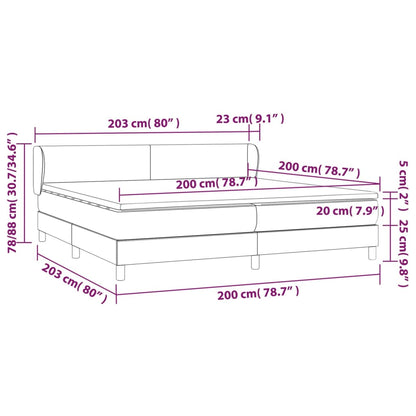 Giroletto a Molle con Materasso Grigio Scuro 200x200 cm Tessuto | homemem39