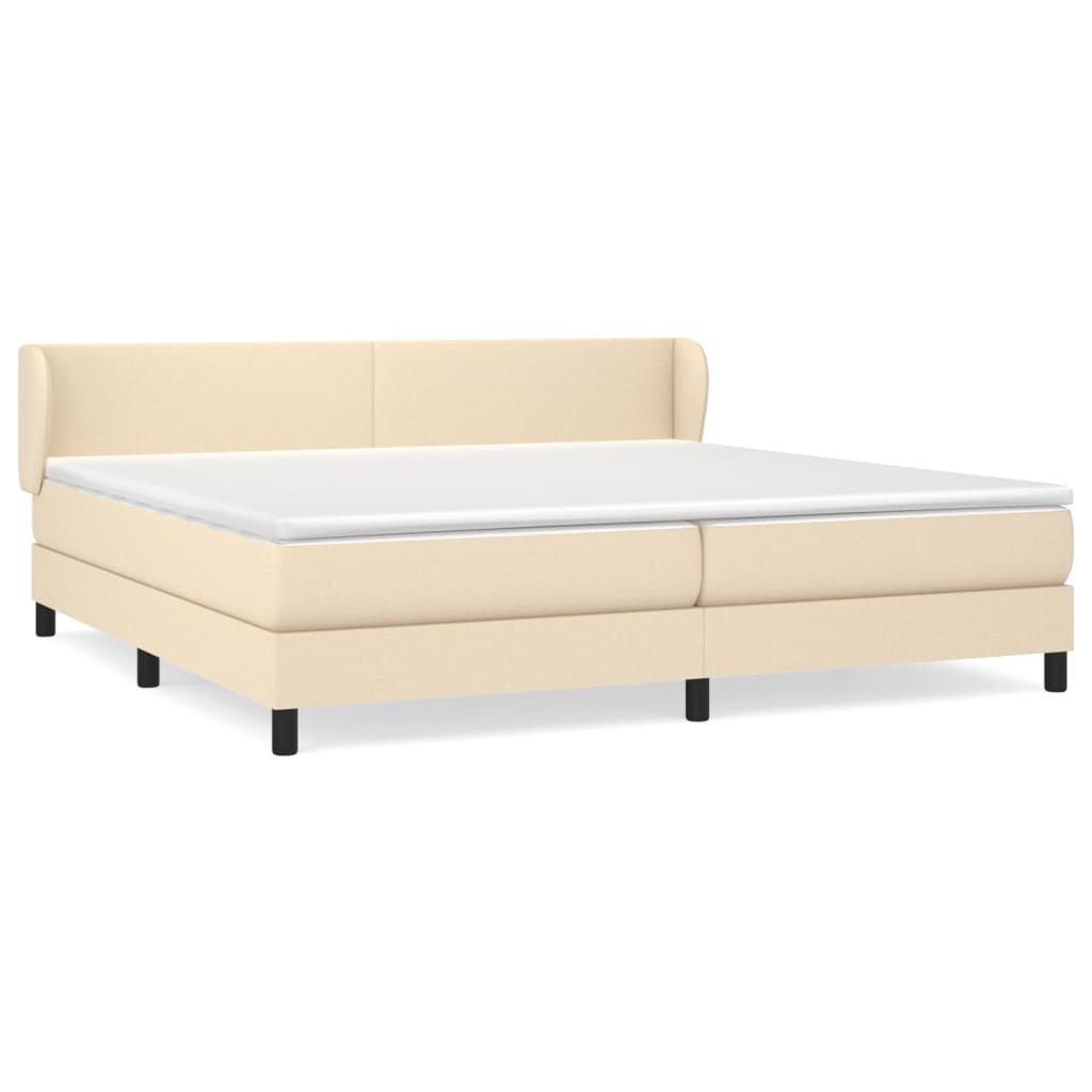 Giroletto a Molle con Materasso Crema 200x200 cm in Tessuto | homemem39