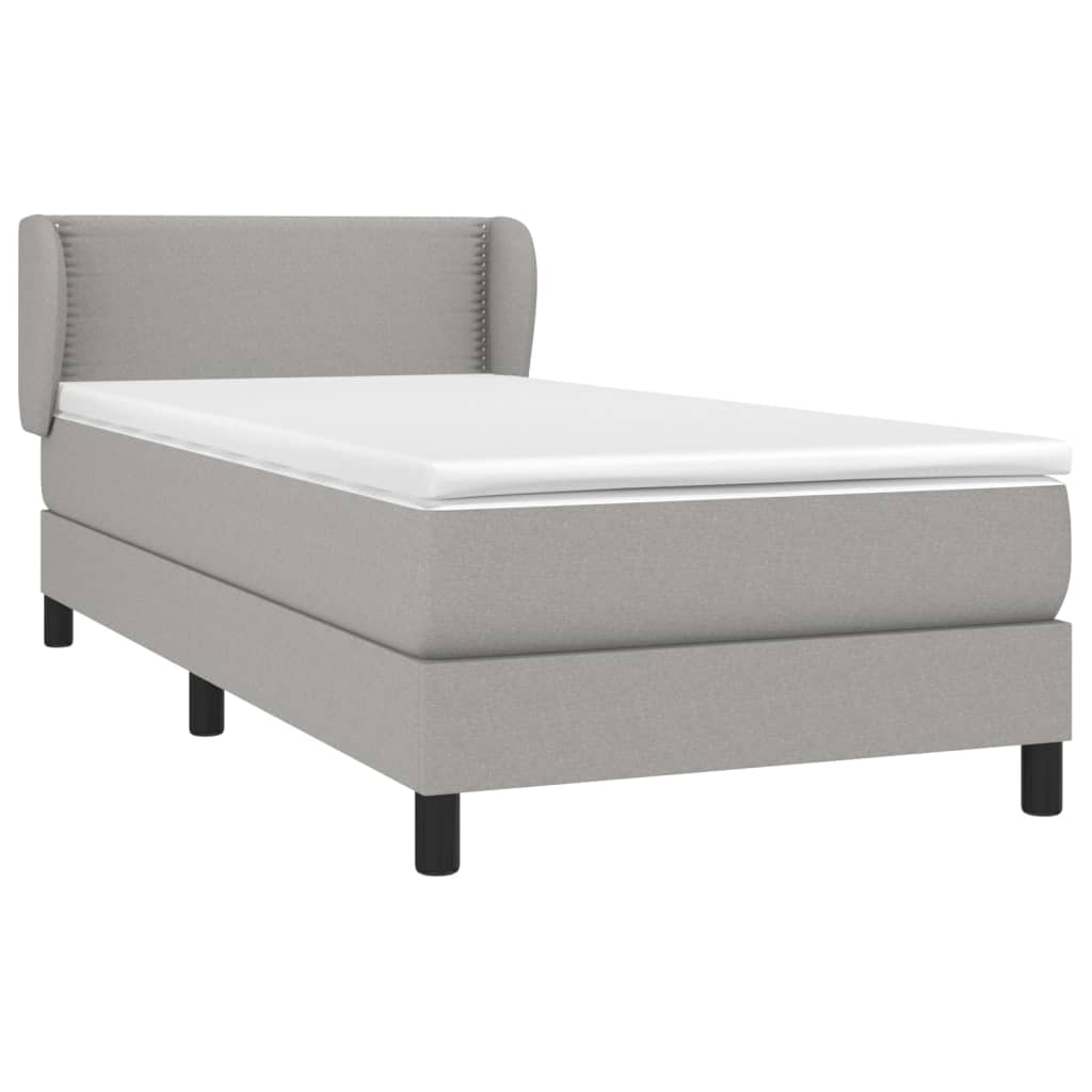 Giroletto a Molle con Materasso Grigio Chiaro 90x190 cm Tessuto | homemem39