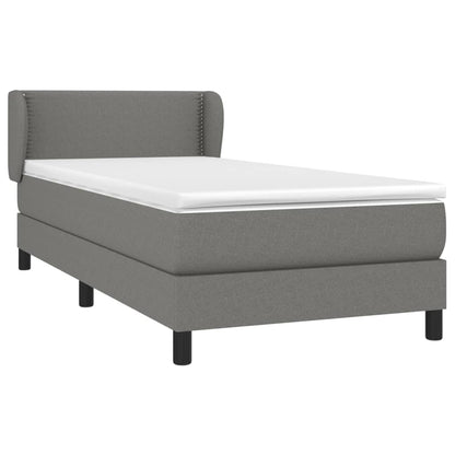 Giroletto a Molle con Materasso Grigio Scuro 90x190 cm Tessuto | homemem39