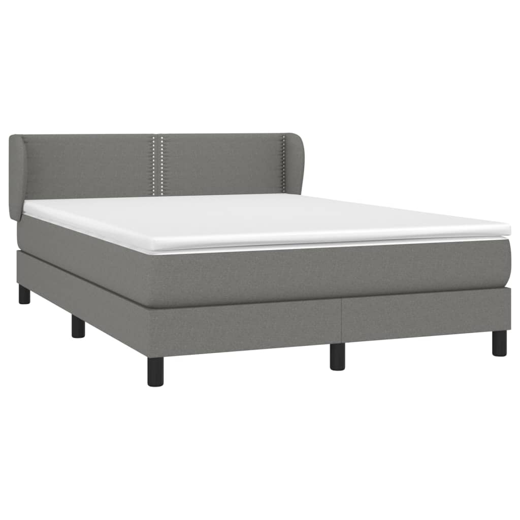 Giroletto a Molle con Materasso Grigio Scuro 140x190 cm Tessuto | homemem39