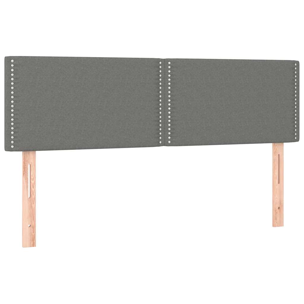 Giroletto a Molle con Materasso Grigio Scuro 140x190 cm Tessuto