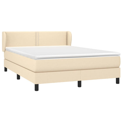 Giroletto a Molle con Materasso Crema 140x19 cm in Tessuto | homemem39