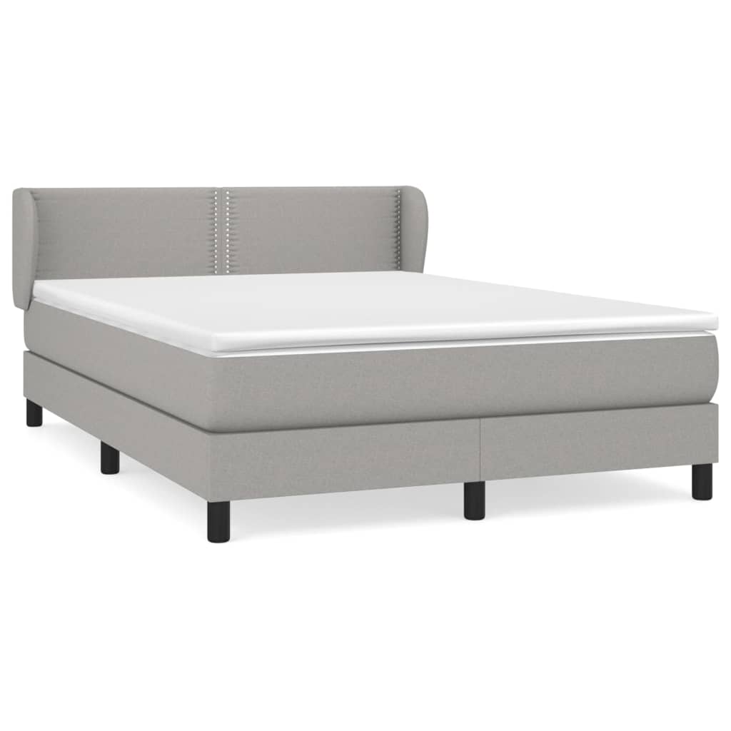 Giroletto a Molle con Materasso Grigio Chiaro 140x200cm Tessuto | homemem39