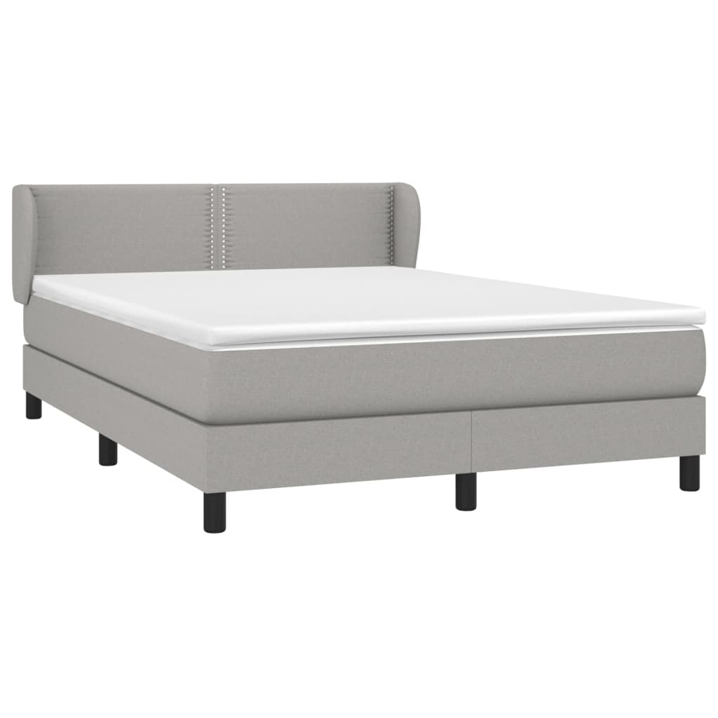 Giroletto a Molle con Materasso Grigio Chiaro 140x200cm Tessuto | homemem39