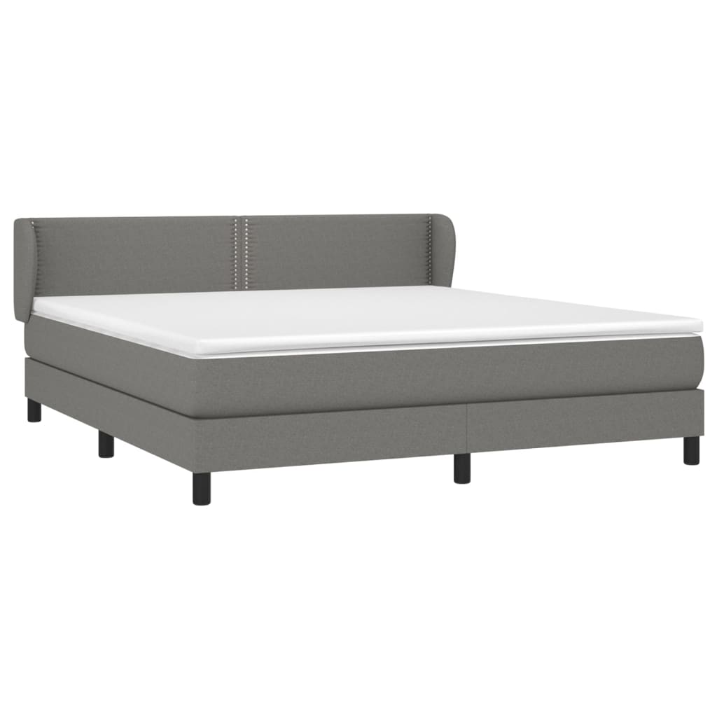 Giroletto a Molle con Materasso Grigio Scuro 180x200 cm Tessuto | homemem39