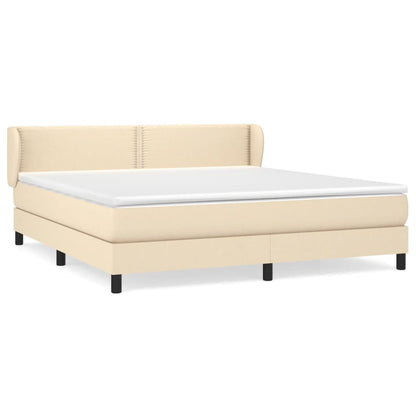 Giroletto a Molle con Materasso Crema 180x200 cm in Tessuto | homemem39