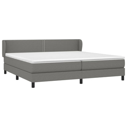 Giroletto a Molle con Materasso Grigio Scuro 200x200 cm Tessuto | homemem39