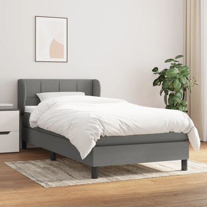 Giroletto a Molle con Materasso Grigio Scuro 90x190 cm Tessuto | homemem39