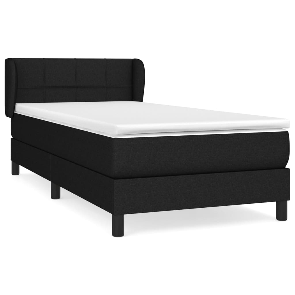 Giroletto a Molle con Materasso Nero 90x190 cm in Tessuto | homemem39