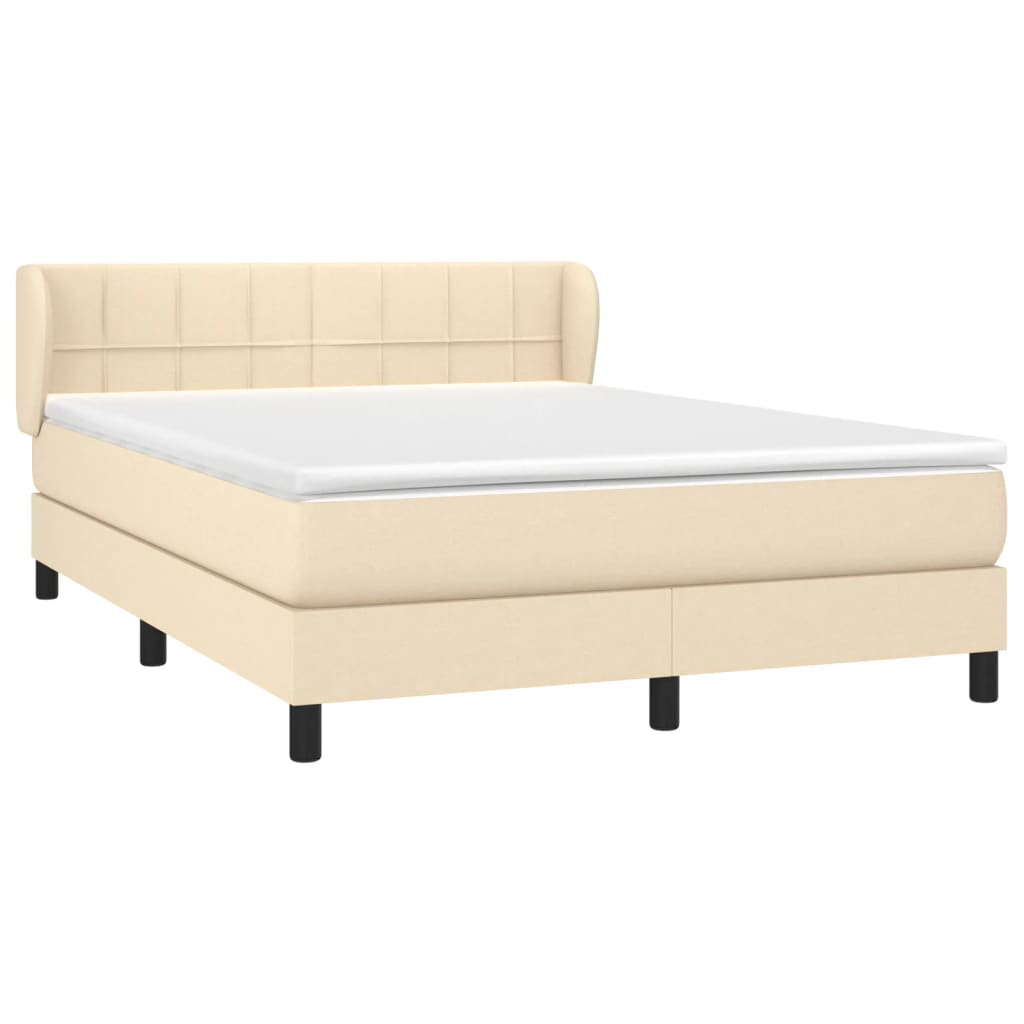Giroletto a Molle con Materasso Crema 140x19 cm in Tessuto | homemem39