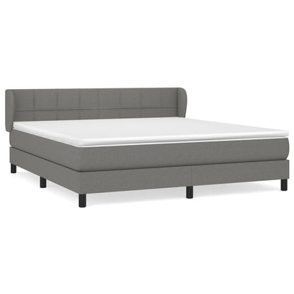 Giroletto a Molle con Materasso Grigio Scuro 160x200 cm Tessuto | homemem39