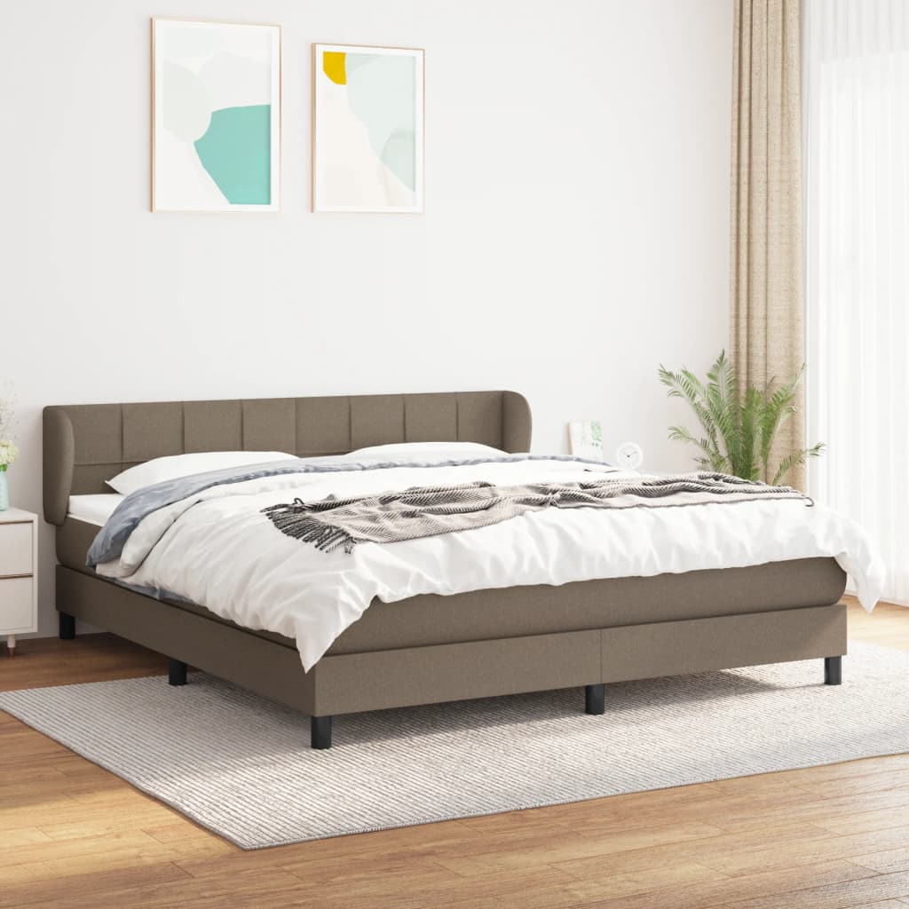 Giroletto a Molle con Materasso Tortora 160x200 cm in Tessuto | homemem39