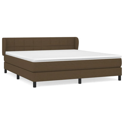 Giroletto a Molle con Materasso Marrone Scuro 180x200cm Tessuto | homemem39