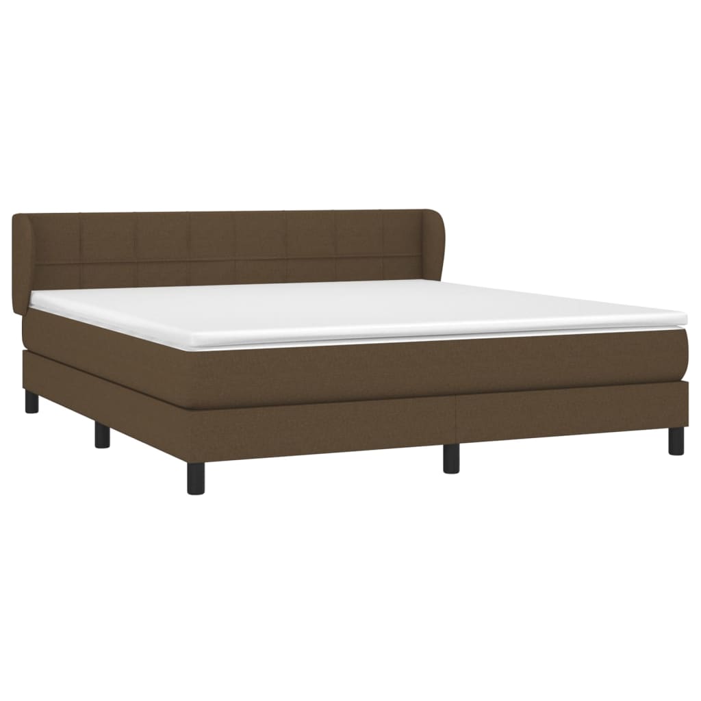 Giroletto a Molle con Materasso Marrone Scuro 180x200cm Tessuto | homemem39